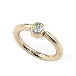 Vertical Fixed Bezel Seam Ring - 14k Gold