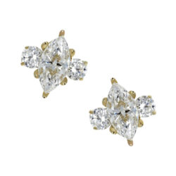 Marquise with Side Accents - 18k Gold