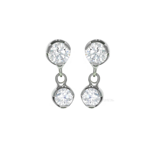 Two Gem Dangle - Titanium