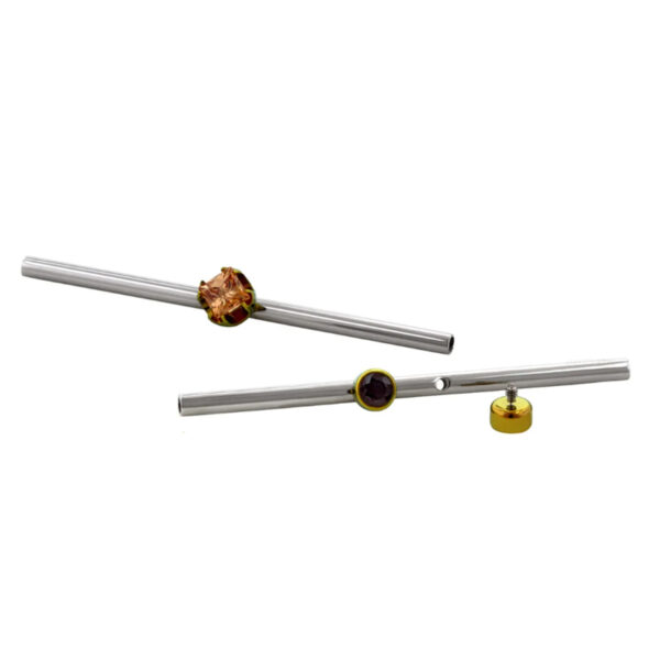 Industrial Barbell with central holes - Titanium - Image 3