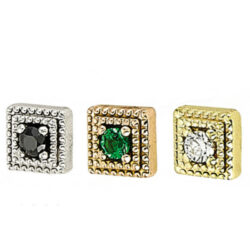 Milgrain Square - 14k Gold