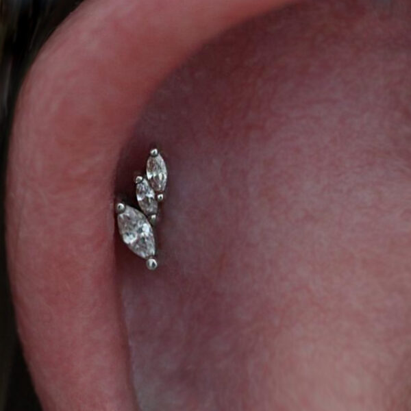 The Multiplicity piece from Buddha jewellery, in a helix on the right ear