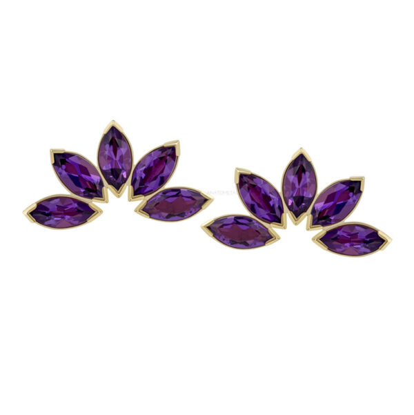 Five Gem Marquise Fan (threaded) - 18k Gold