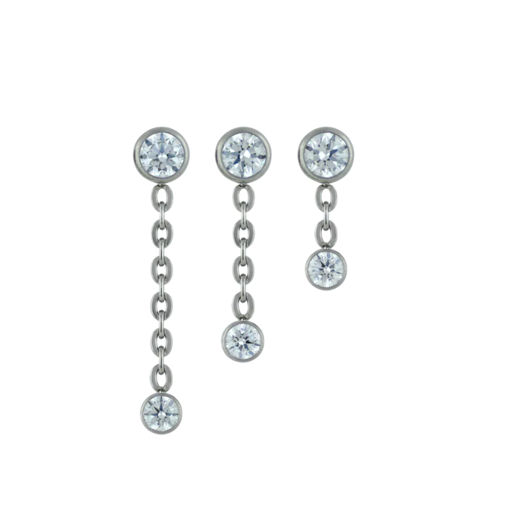 Double Bezel Dangle Titanium Blue Lotus