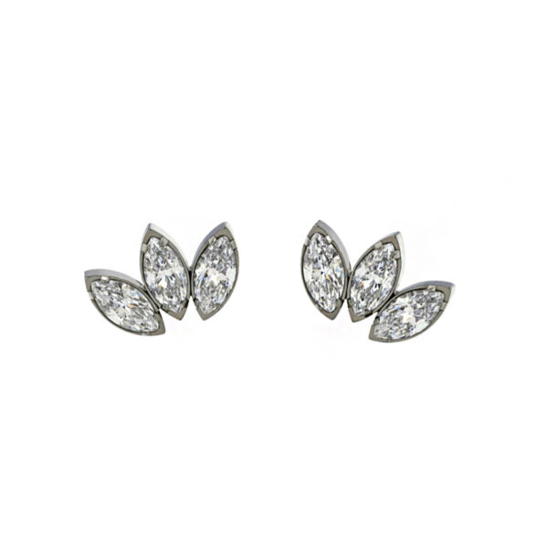 Marquise Fan Three Gem - Titanium