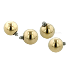 Threaded Ball - 18k Gold