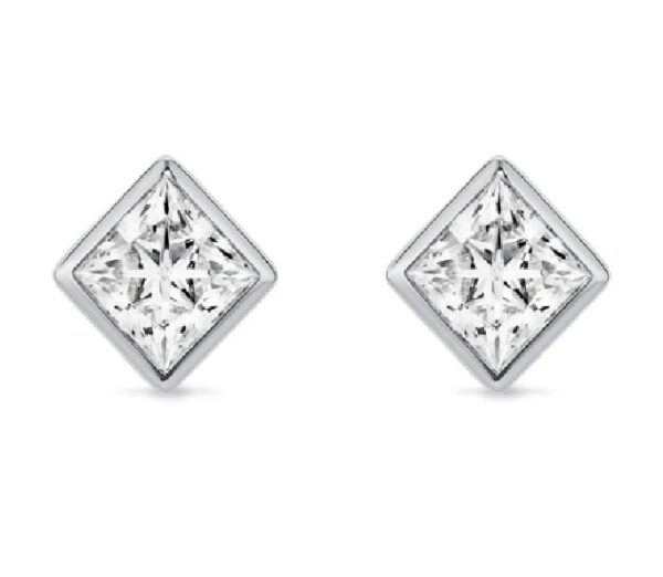 Princess Cut Bezel - 14k Gold