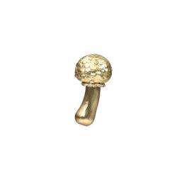 round topped gold mushroom bending slightly to the left