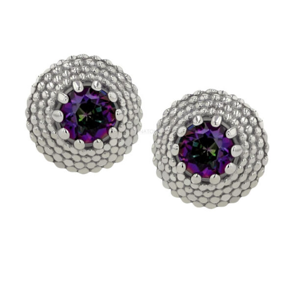 Threaded Gemmed Hera - 18k Gold
