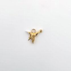 Hummingbird In Flight Charm - 18k Gold