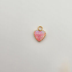 Opal Heart Charm - 18k Gold