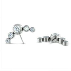 Side set gem cluster- Titanium