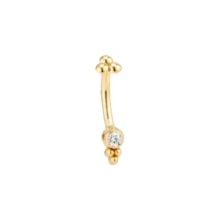 Beaded Accent Rook Bar - 14k Gold