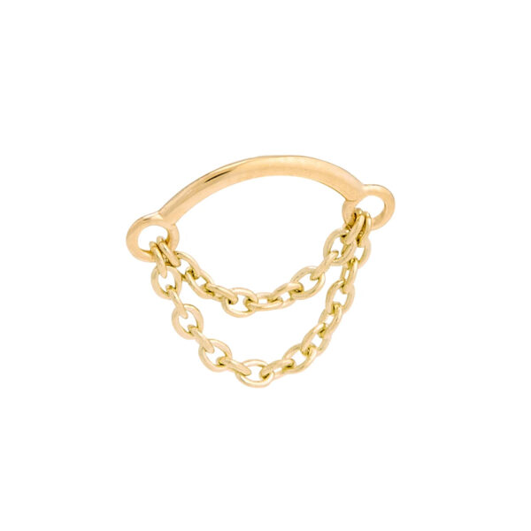 Hidden Helix Double Rolo Chain - 14k Gold