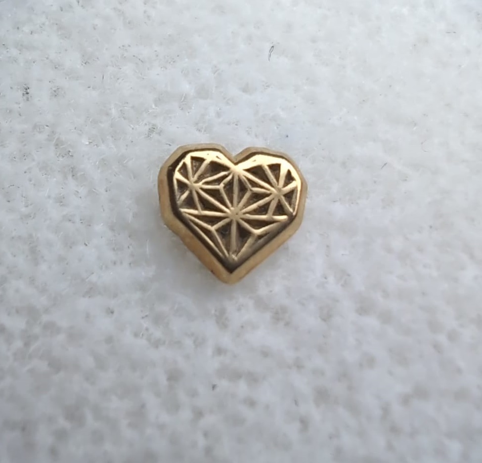 Geo Heart - 14k Gold