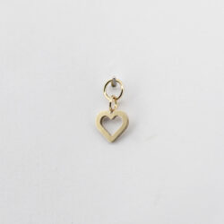 Hollow Heart Charm - 14k Gold