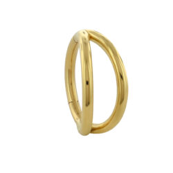 Alternative view of Double Hoop Clicker - 18k Gold