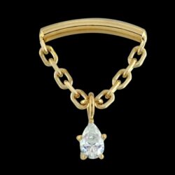 Helix Drape with Pear Charm - 18k Gold